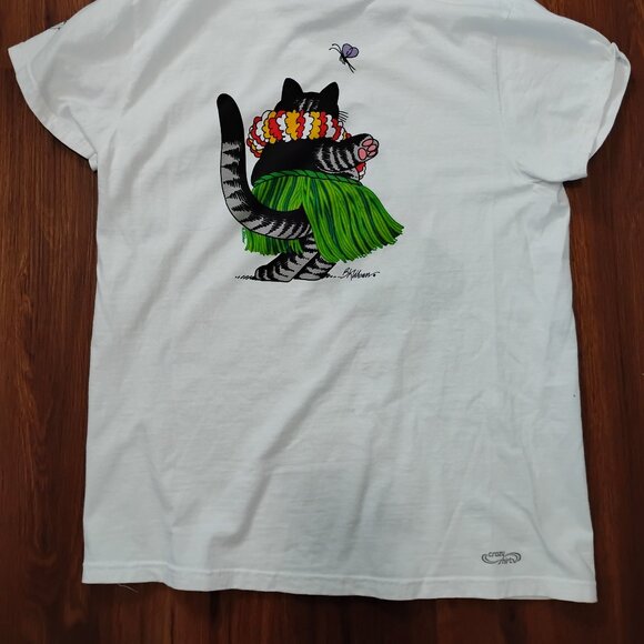 Crazy Shirts Hawaii Kliban Cat Hula Kauai T-Shirt - Picture 8 of 8